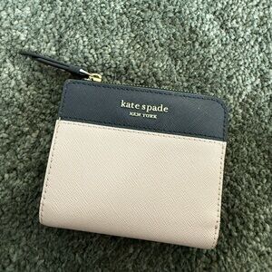 Kate Spade Black and Beige Compact Wallet